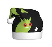 BROLEO Chapeau de Noël imprimé petit monstre jouant de la guitare pour adulte, accessoire de qualité doux, léger et moelleux