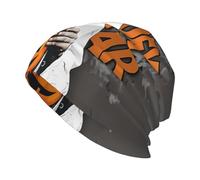 BROLEO Chapeau de sorcière avec imprimé citrouille chapeau tricoté adulte chapeau haricot décontracté chapeau élastique sans bord chapeau unisexe noir