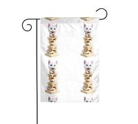 BROLEO Chaton Jenga Tour Impression Mât de drapeau de jardin extérieur Décoration de cour 30,5 x 45,7 cm