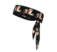 BROLEO Chaton lisant le journal soigneusement imprimé foulard de sport, absorbant la transpiration et respirant, bandeau de mouvement, foulard double face