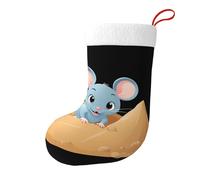 BROLEO Chaussettes de Noël avec inscription « Little Mouse in the sandpit » - Grande capacité - Décoration