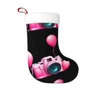 BROLEO Chaussettes décoratives de Noël roses avec motif d'appareil photo ballon d'amour utilisées pour les activités communautaires, les spectacles sur scène et les rassemblements de vacances