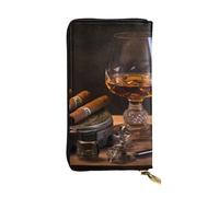 BROLEO Cigar and Whiskey Portefeuille long en cuir pour filles et femmes à la mode - Durable, élégant et fonctionnel, Noir , Taille unique