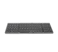 BROLEO Clavier, Clavier Pliable Triple Connexion de Plusieurs Appareils pour Le Travail (Gris Noir)