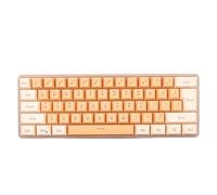 BROLEO Clavier Compact, DC 5 V USB Filaire Plug and Play 61 Touches 60% Clavier de Jeu Rétroéclairage RVB pour PC (Jaune Orange)