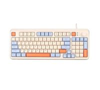 BROLEO Clavier d'ordinateur filaire rétroéclairé coloré haute durabilité avec bouton de contrôle du volume pour ordinateur de bureau