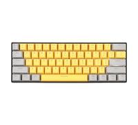 BROLEO Clavier mécanique 61 touches compact, portable et confortable, clavier filaire Plug and Play, petite taille pour 98, 2000, 7, 8, 10 XP (surface jaune, interrupteur bleu
