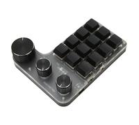 BROLEO Clavier mécanique, clavier mécanique 12 touches 3 boutons en acrylique contrôle du volume pour bureau (#12)