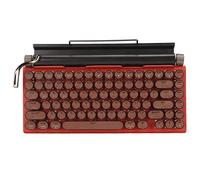 BROLEO Clavier Mécanique d'Ordinateur, Clavier de Machine à écrire 83 Touches Rondes en Métal, Batterie au Lithium 2000 MAh, Support Filaire et sans Fil pour Ordinateur (Orange)