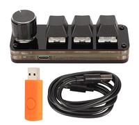 BROLEO Clavier mécanique, flexible, mini clavier 3 touches, interrupteur bleu, longueur de câble de 1 m pour jeux vidéo