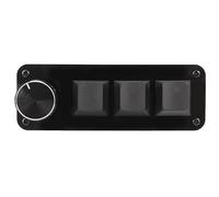 BROLEO Clavier mécanique macro, interrupteur bleu, programmation personnalisée, clavier flexible de séparation de ligne en acrylique, mini clavier à 3 touches avec bouton pour le travail