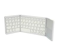 BROLEO Clavier pliable en métal ultra fin avec trois touches pliantes 63 touches pour voyage, bureau pour la maison (argenté)
