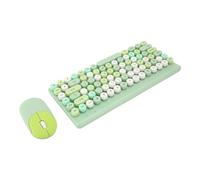 BROLEO Clavier sans Fil, Clavier et Souris sans Fil au Design Ergonomique coloré pour PC (Green)