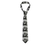 BROLEO Cravate blanche pour homme avec imprimé fleur de lotus classique adaptée pour les vacances et le travail
