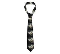 BROLEO Cravate blanche pour homme style classique avec impression de fil lotus adaptée pour les vacances et le travail