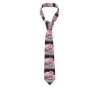 BROLEO Cravate mignonne pour homme avec motif de lune rose endormi, douce et confortable, ne se déforme pas, résistante à la décoloration, durable (145 x 8,1 cm)