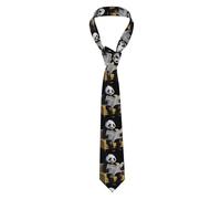 BROLEO Cravate panda lisant un journal pour homme style classique convient pour les vacances et le travail