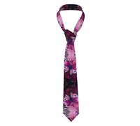 BROLEO Cravate pour homme à motif de papillon rose et violet, douce et confortable, ne se déforme pas, résistante à la décoloration, durable (145 x 8,1 cm)