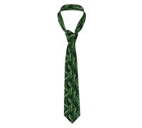 BROLEO Cravate pour homme à motif feuille de bananier verte douce et confortable, ne se déforme pas, résistante à la décoloration, durable (145 x 8,1 cm)