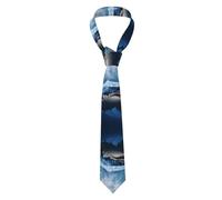 BROLEO Cravate pour homme à motif requin bleu, douce et confortable, ne se déforme pas, résistante à la décoloration, durable (145 x 8,1 cm)