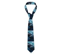 BROLEO Cravate pour homme avec motif requin blanc, douce et confortable, ne se déforme pas, résistante à la décoloration, durable (145 x 8,1 cm)