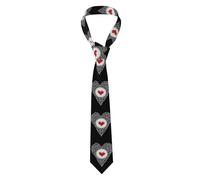 BROLEO Cravate pour homme motif battements de cœur, douce et confortable, ne se déforme pas, résistante à la décoloration, durable (145 x 8,2 cm)