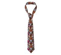 BROLEO Cravate pour homme motif léopard tigre zèbre rose douce et confortable, ne se déforme pas, résistante à la décoloration, durable (145 x 8,1 cm)