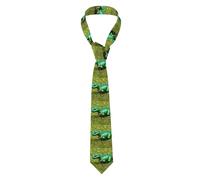 BROLEO Cravate pour homme motif petit dinosaure vert - Douce et confortable - Ne se déforme pas - Résistante à la décoloration - Durable (145 x 8,9 cm)