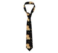 BROLEO Cravate pour homme motif petit lion dans le ciel étoilé, douce et confortable, ne se déforme pas, résistante à la décoloration, durable (145 x 8,1 cm)