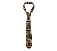 BROLEO Cravate pour homme motif petit lion sur le journal douce et confortable, ne se déforme pas, résistante à la décoloration, durable (57 x 3,2,5 cm)