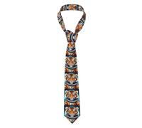 BROLEO Cravate pour homme motif petit tigre dans l'espace douce et confortable, ne se déforme pas, résistante à la décoloration, durable (145 x 8,2 cm)