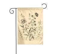 BROLEO Drapeau de jardin 4 saisons avec gravure botanique - Décoration de cour - 30,5 x 45,7 cm