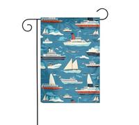 BROLEO Drapeau de jardin 4 saisons imprimé transport maritime décoration cour 30,5 x 45,7 cm