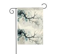 BROLEO Drapeau de jardin 4 saisons Motif fleurs de prune 30,5 x 45,7 cm