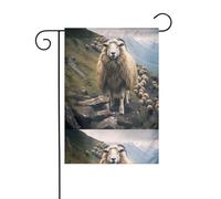 BROLEO Drapeau de jardin avec inscription « Little Sheep on the Hillside » - Décoration de cour - 30,5 x 45,7 cm