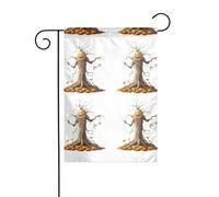 BROLEO Drapeau de jardin avec racine de citrouille et monstre imprimé quatre saisons 30,5 x 45,7 cm