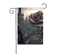 BROLEO Drapeau de jardin gothique imprimé rose quatre saisons décoration cour 30,5 x 45,7 cm