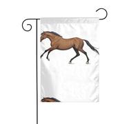 BROLEO Drapeau de jardin imprimé cheval de guerre au galop - Décoration extérieure - Double face - 30,5 x 45,7 cm