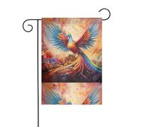BROLEO Drapeau de jardin imprimé Little Phoenix sur l'arc-en-ciel - Décoration de cour extérieure - Double face - 30,5 x 45,7 cm