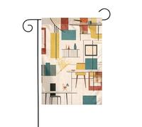 BROLEO Drapeau de jardin moderne du milieu du siècle - Décoration de cour - 4 saisons - 30,5 x 45,7 cm