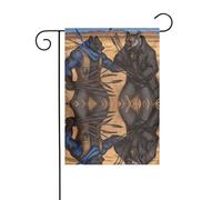 BROLEO Drapeau de jardin motif deux loups combattants - Décoration de cour - 30,5 x 45,7 cm