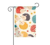 BROLEO Drapeau de jardin motif hérisson imprimé quatre saisons pour décoration de cour 30,5 x 45,7 cm