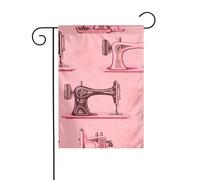 BROLEO Drapeau de jardin vintage rose impression machine à coudre quatre saisons décoration cour 30,5 x 45,7 cm