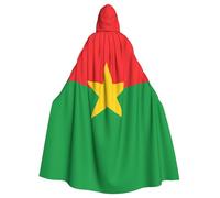 BROLEO Drapeau du Burkina Faso Impression Halloween Adulte Cape à Capuche Hommes et Femmes Vêtements Mantele Jeu de rôle