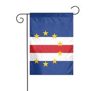 BROLEO Drapeau du Cap-Vert Impression Jardin Mât de drapeau extérieur Cour Décoration double face 30,5 x 45,7 cm