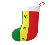 BROLEO Drapeau du Sénégal Imprimés Chaussettes de Noël Festival Grande Capacité Imprimé Chaussettes Décoration