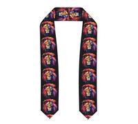 BROLEO Écharpe en satin aplatie avec imprimé lion cool pour remise de diplôme 183 cm, cadeau de remise de diplôme pour elle/lui, Aplati, Taille unique