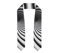 BROLEO Écharpe satinée aplatie en spirale illusion d'optique Impression gif Châle de remise de diplôme Étole de remise de diplôme 183 cm Cadeau de remise de diplôme pour elle/lui, Aplati, Taille