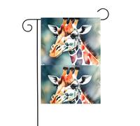 BROLEO Élégant mât de drapeau de jardin aquarelle girafe imprimé animal extérieur décoration tendance 30,5 x 45,7 cm