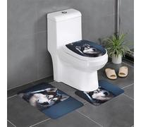BROLEO Ensemble de 3 tapis de sol antidérapants pour salle de bain Motif chien Husky